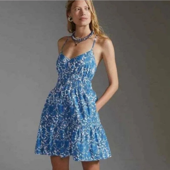 Anthropologie Somerset Mini Blue & White dress XS - Picture 5 of 5